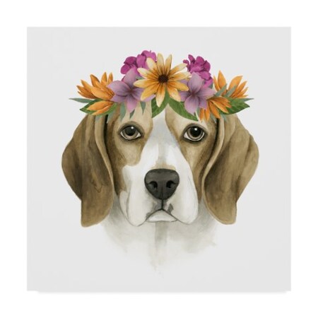 Grace Popp 'Flower Crown Pup Iv' Canvas Art,35x35